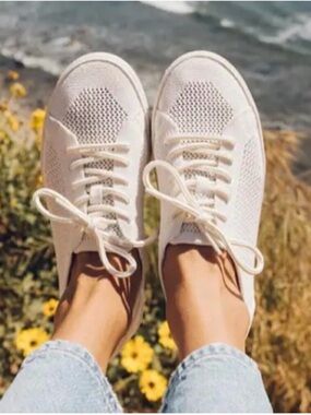 Soludos Ashore Mesh Sneakers. 
 in Cream